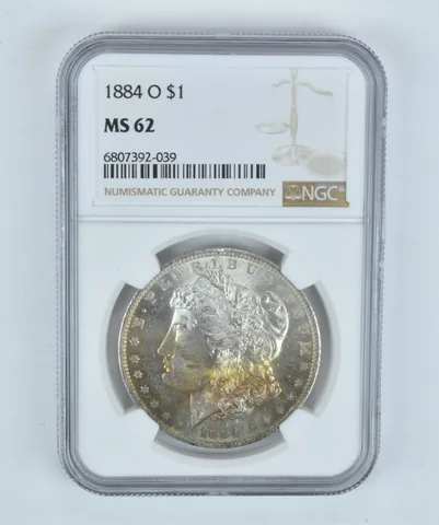 MS62 1884-O Morgan Silver Dollar NGC Beautifully Toned a2211