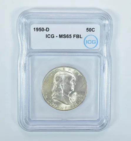 1950-D Franklin Half Dollar MS65 FBL ICG