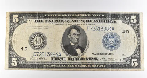 1914 $5 Cleveland OH FRN Large Note Blue Seal *3672
