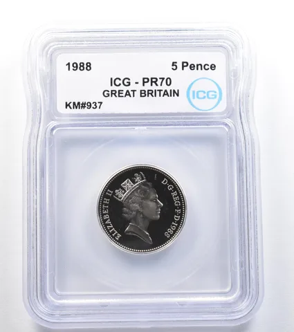 1988 Great Britain 5 Pence KM#937 PR70 ICG a7856
