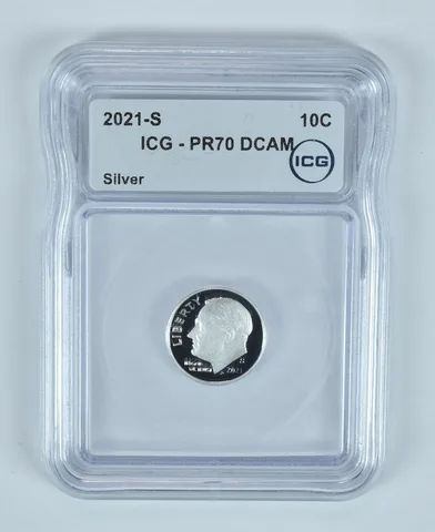 2021-S Roosevelt Dime Silver PR70 DCAM ICG