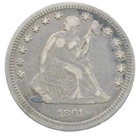 1861 Seated Liberty Quarter *4784