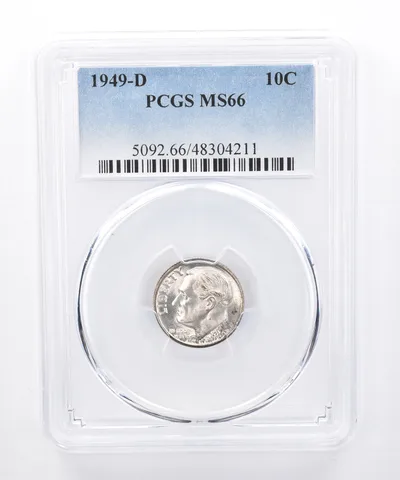 1949-D Roosevelt Dime MS66 PCGS Peripheral Tone *8356