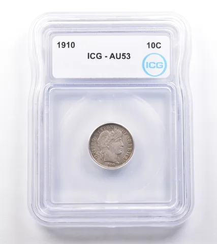 1910 Barber Dime AU53 ICG *4888