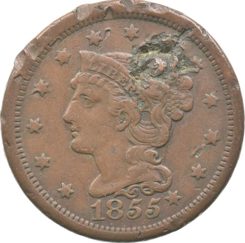 1855 Liberty Head Large Cent Knob On Ear *4790