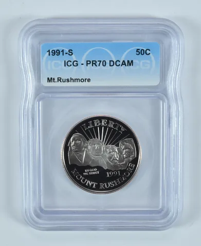 1991-S Mount Rushmore Commemorative Half Dollar PR70 DCAM ICG