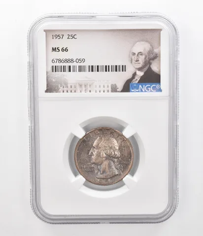 1957 Washington Quarter MS66 NGC Beautiful Tone *2327