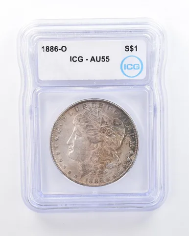 1886-O Morgan Silver Dollar AU55 ICG Beautiful Tone *3415