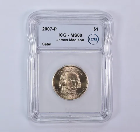 2007-P Presidential $1 James Madison SMS Satin MS68 ICG