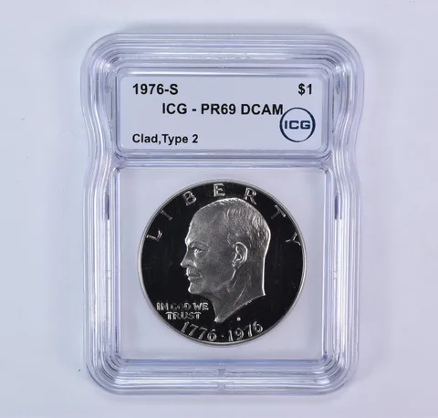 1976-S Eisenhower $1 Type 2 CLAD PR69 DCAM ICG