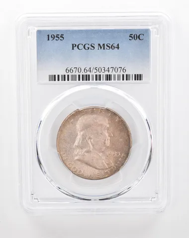 1955 Franklin Half Dollar MS64 PCGS Beautiful Tone *2888