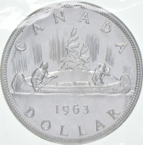 1963 Canada 80% Silver Canadian Silver Dollar Proof Like PL Sealed Cello