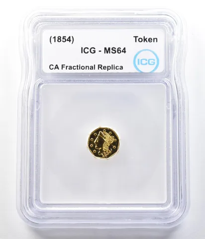 (1854) California Fractional Gold Token 1/2 Dollar Liberty Head MS64 ICG a3519