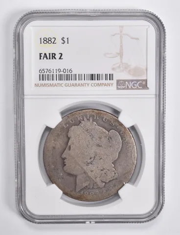 FAIR 2 1882 Morgan Silver Dollar NGC Lowball Low Ball *4642