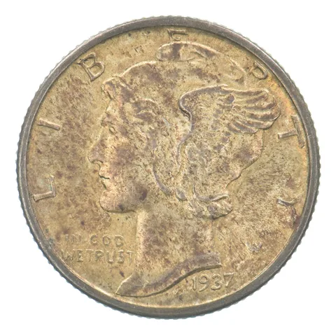 1937 Mercury Dime Beautiful Tone *5131