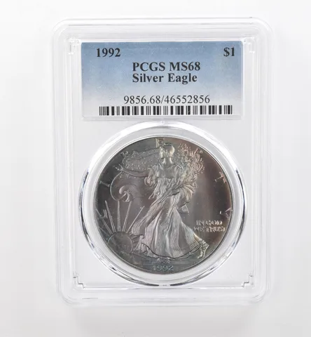 1992 American Silver Eagle MS68 PCGS Beautiful Tone *1758