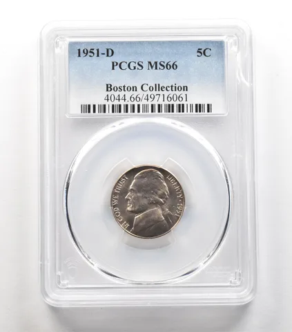 1951-D Jefferson Nickel Boston Collection MS66 PCGS a6749