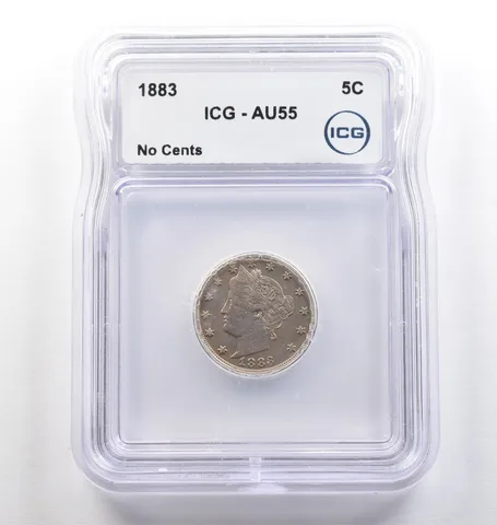 1883 Liberty V Nickel No Cents AU55 ICG *4103