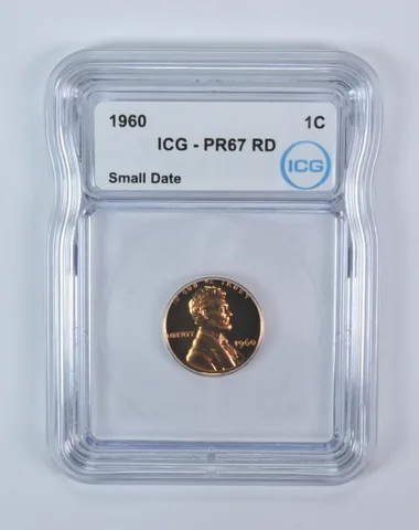 1960 Lincoln Memorial Cent Small Date PR67 RD ICG