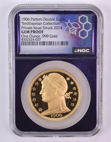 2014 1906 Pattern Double Eagle Smithsonian Collection 1 Oz Gold Proof NGC *0988