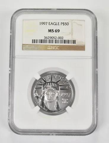 MS69 1997 $50 American Platinum Eagle 1/2 Oz .999 Fine Platinum Graded NGC *9913