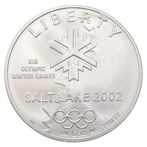 2002-P Unc Salt Lake Olympic Commemorative Silver Dollar $1