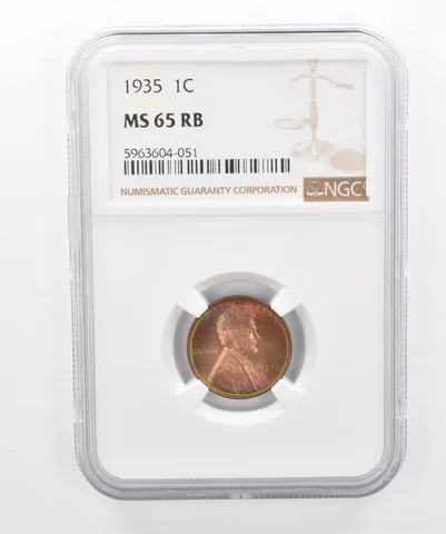 1935 Lincoln Wheat Cent MS65 RB NGC Beautiful Tone *2946