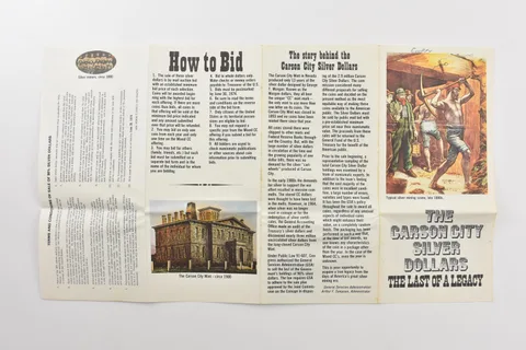 GSA The Carson City Silver Dollars Morgan CC Legacy Brochure *9800