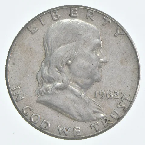 1962 (P) Franklin Half Dollar Circulated 90% Silver (1pc)