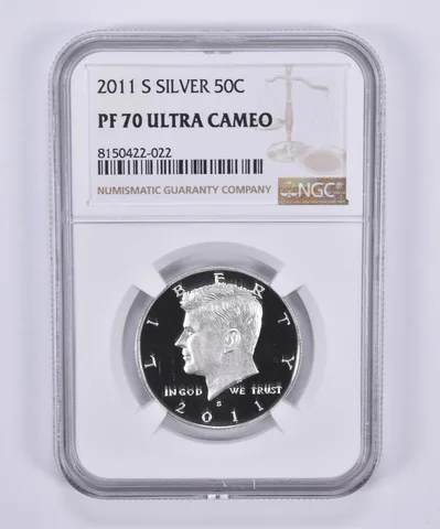 2011-S Kennedy Half Dollar Silver PF70 UCAM NGC Brown Label
