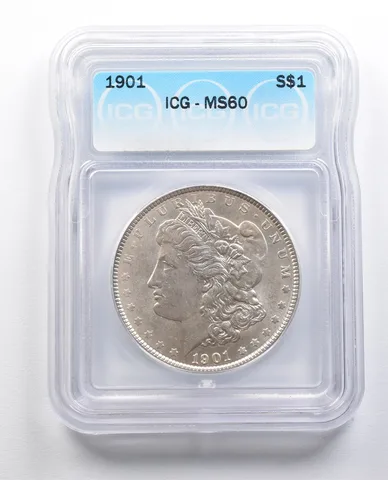 MS60 1901 Morgan Silver Dollar ICG *9725