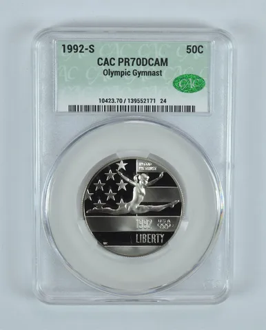 1992-S Olympic Gymnastics Commemorative Half Dollar PR70 DCAM CAC CACg