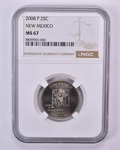 2008-P Washington State Quarter New Mexico MS67 NGC Brown Label