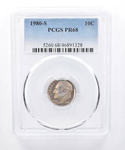 1980-S Roosevelt Dime PR68 PCGS Beautiful Tone *8332