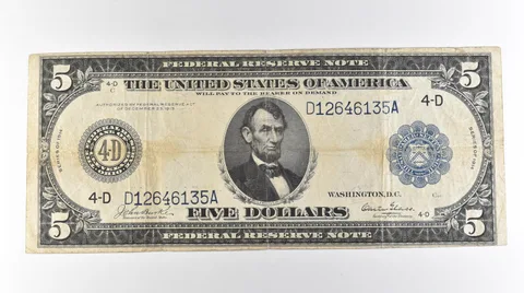 1914 $5 Cleveland OH FRN Large Note Blue Seal *3140