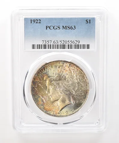 1922 Peace Silver Dollar MS63 PCGS Beautiful Tone *6640