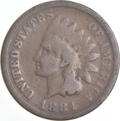 1884 Indian Head Cent AC Average Circ