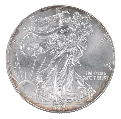 Beautiful Toned - 1999 American Silver Eagle 1 Troy Oz .999 Fine Silver *141