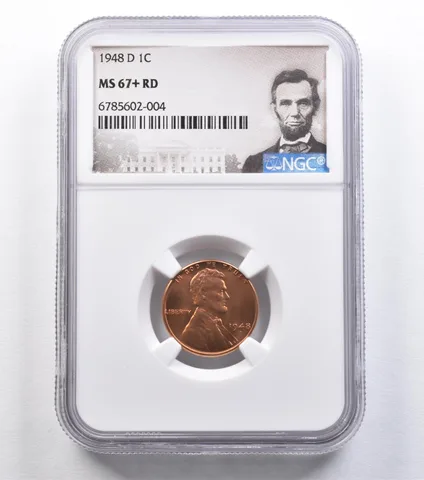 1948-D Lincoln Wheat Cent MS67+ RD NGC *2228