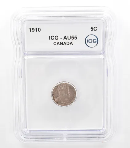 1910 Canada 5 Cents AU55 ICG Beautiful Tone *5752