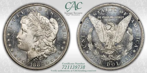 1883-CC Morgan Silver Dollar GSA Treasure MS64+ DMPL CAC a9965