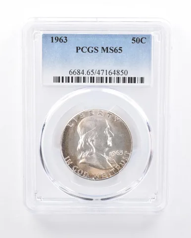 1963 Franklin Half Dollar MS65 PCGS Peripheral Tone *4606