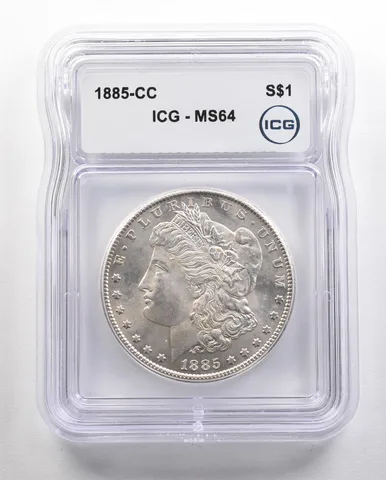 1885-CC Morgan Silver Dollar MS64 ICG *4439