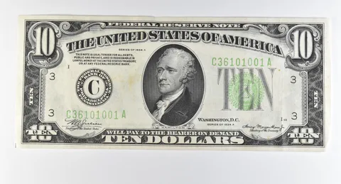 1934 A $10 Philadelphia PA FRN Light Green Seal *0323