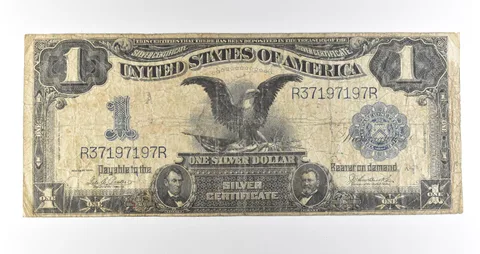 1899 $1 Silver Certificate Black Eagle Blue Seal Large Note Fr#232 *4632