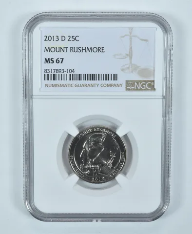 2013-D Washington Quarter Mount Rushmore America The Beautiful MS67 NGC