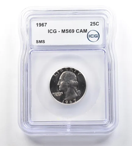 1967 Washington Quarter SMS MS69 CAM ICG *7664