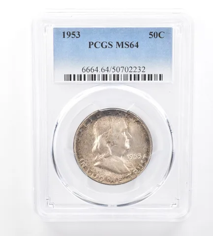 1953 Franklin Half Dollar MS64 PCGS Beautiful Tone *1752