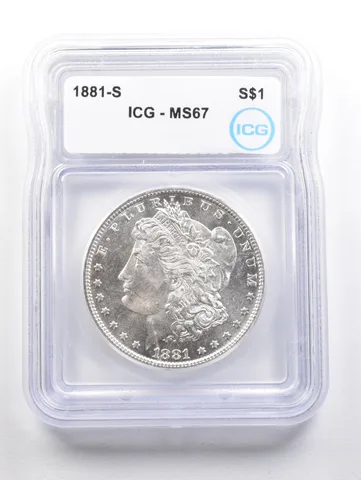 1881-S Morgan Silver Dollar MS67 ICG a6043