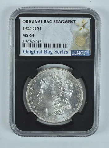 1904-O Morgan Silver Dollar Original Bag Fragment MS64 NGC